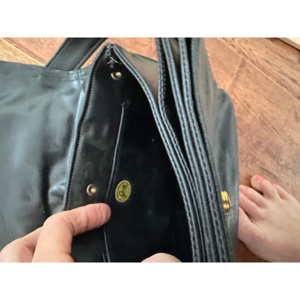 Vintage Garay Black Leather Shoulder Bag - Picture 7 of 8